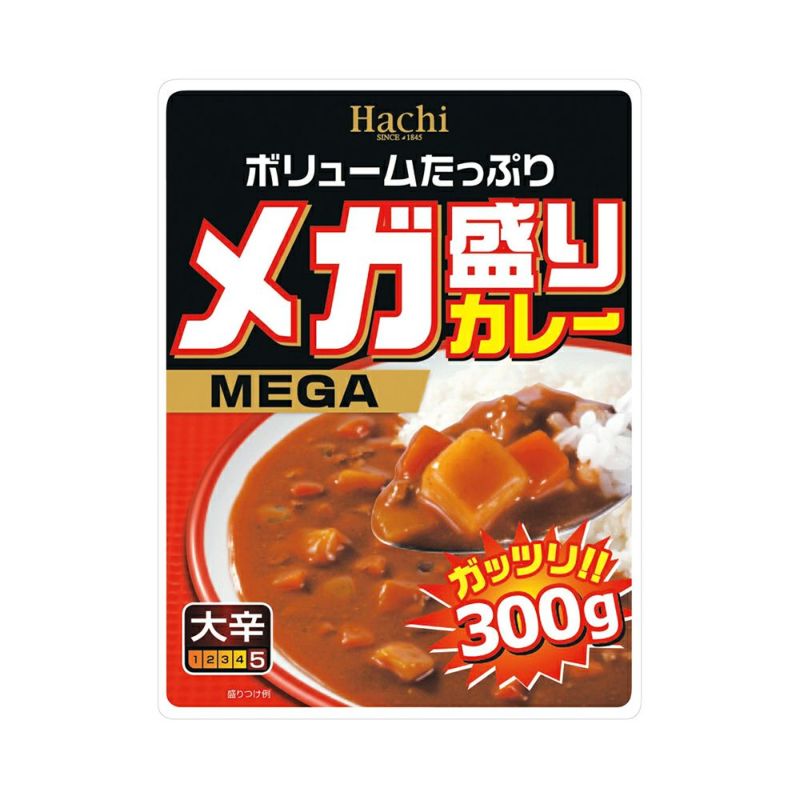 ボリュームたっぷり！】メガ盛りカレー 大辛／レトルトカレー 1人前 300g | ハチ食品の通販・オンラインショップ