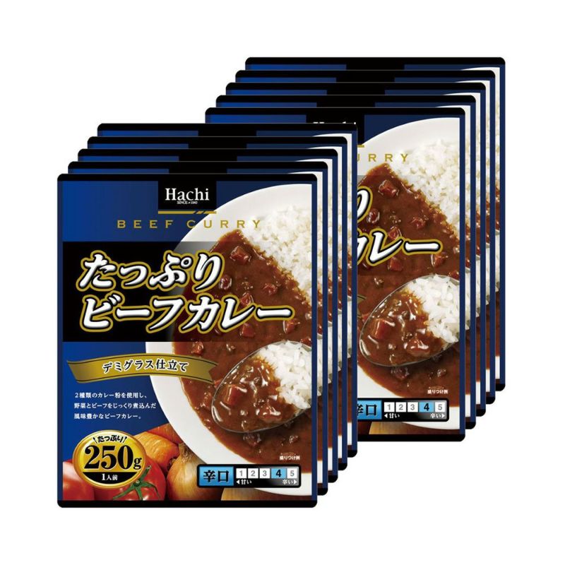 たっぷりビーフカレー 辛口／レトルトカレー 1人前 250g×10個セット 